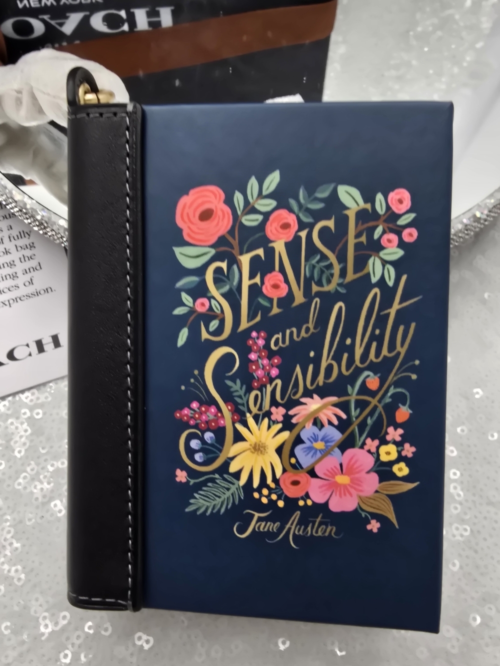 Coach Sense And Sensibility Jane Austen Mirco Book Bag Charm Leather Spine